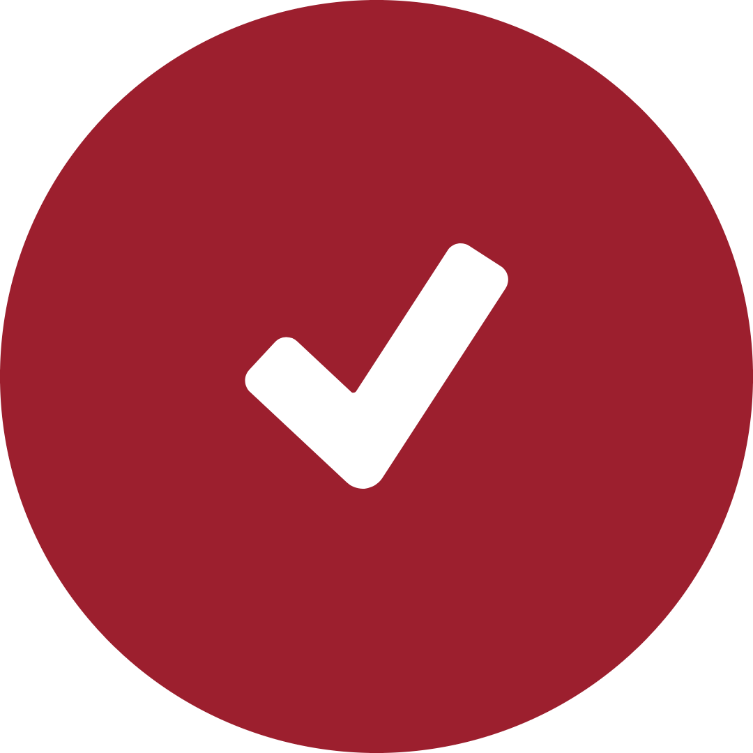 check mark icon on red background